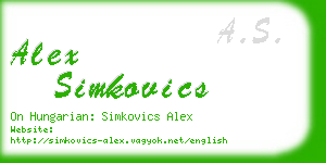 alex simkovics business card